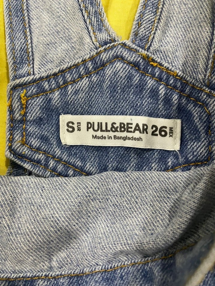 Kadın Mavi Denim Kısa Salopet - Görsel 3