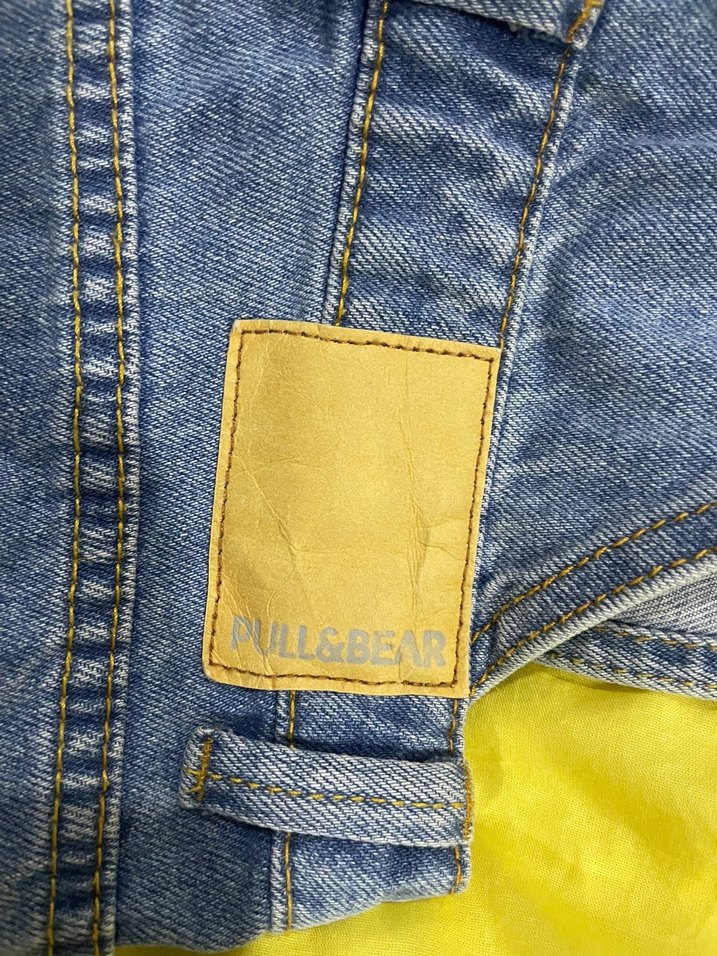 Kadın Mavi Denim Kısa Salopet - Görsel 4