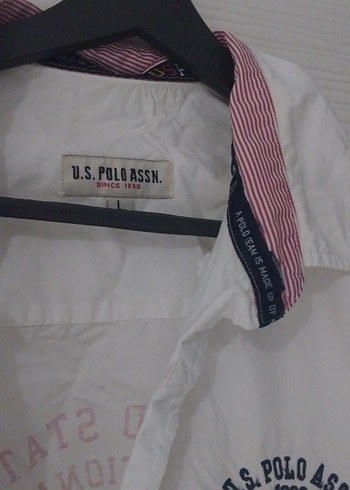 U.S Polo Assn. erkek için Beyaz Uzun Kollu Pamuklu Gömlek