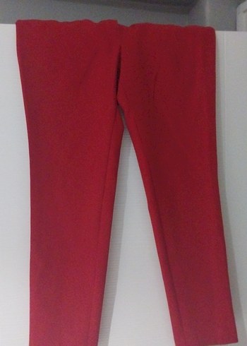 Kırmızı Kadın Kumaş Pantolon Midi Boy
