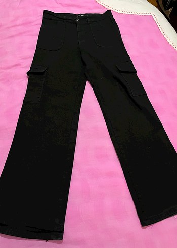 Düğmeli Siyah Dar Kesim Kadın Kot Pantolon - Görsel 3