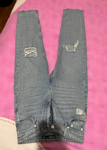 Düğmeli Siyah Dar Kesim Kadın Kot Pantolon - Görsel 11