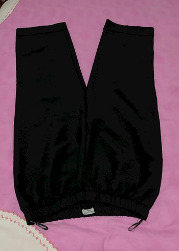 Düğmeli, Normal Boy kadın pantalonlarıSiyah - Görsel 3