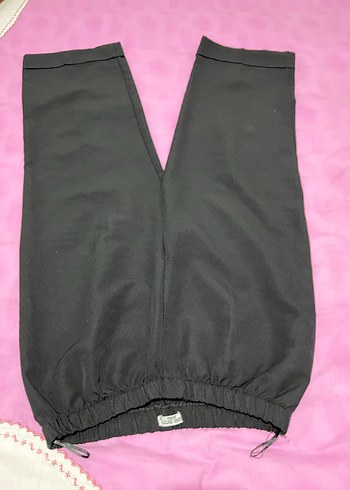 Düğmeli, Normal Boy kadın pantalonlarıSiyah - Görsel 2