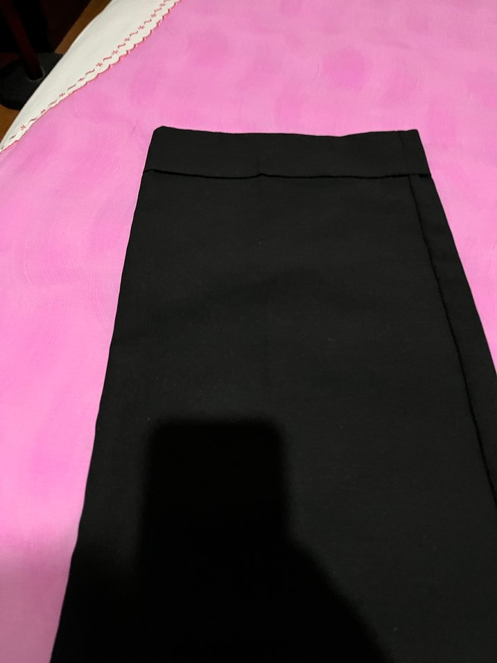 Düğmeli, Normal Boy kadın pantalonlarıSiyah - Görsel 5