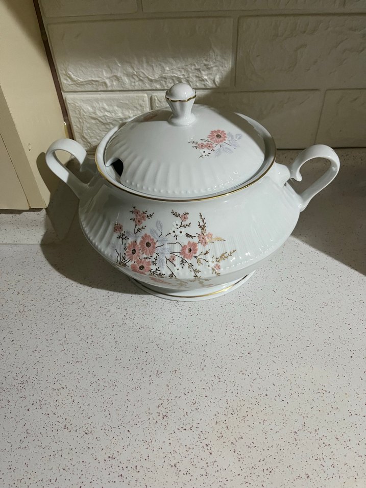 Güral Porselen Beyaz çiçekli corba tenceresi - Görsel 4