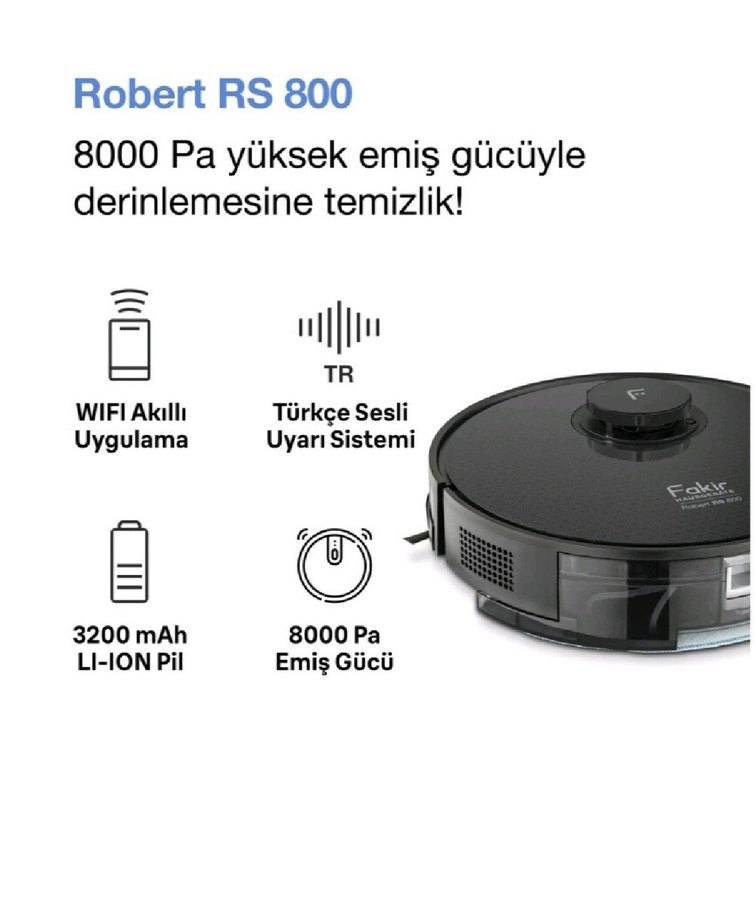 Fakir Robot Süpürge Robert RS 800 - Görsel 2