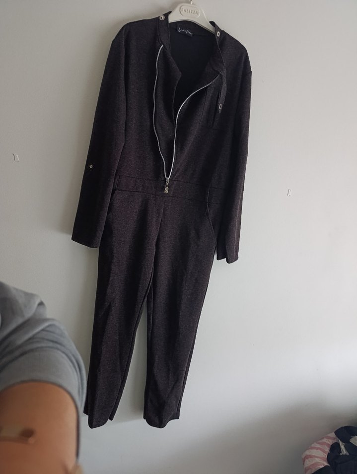 Kahverengi  Fermuarlı  Tulum - Görsel 2