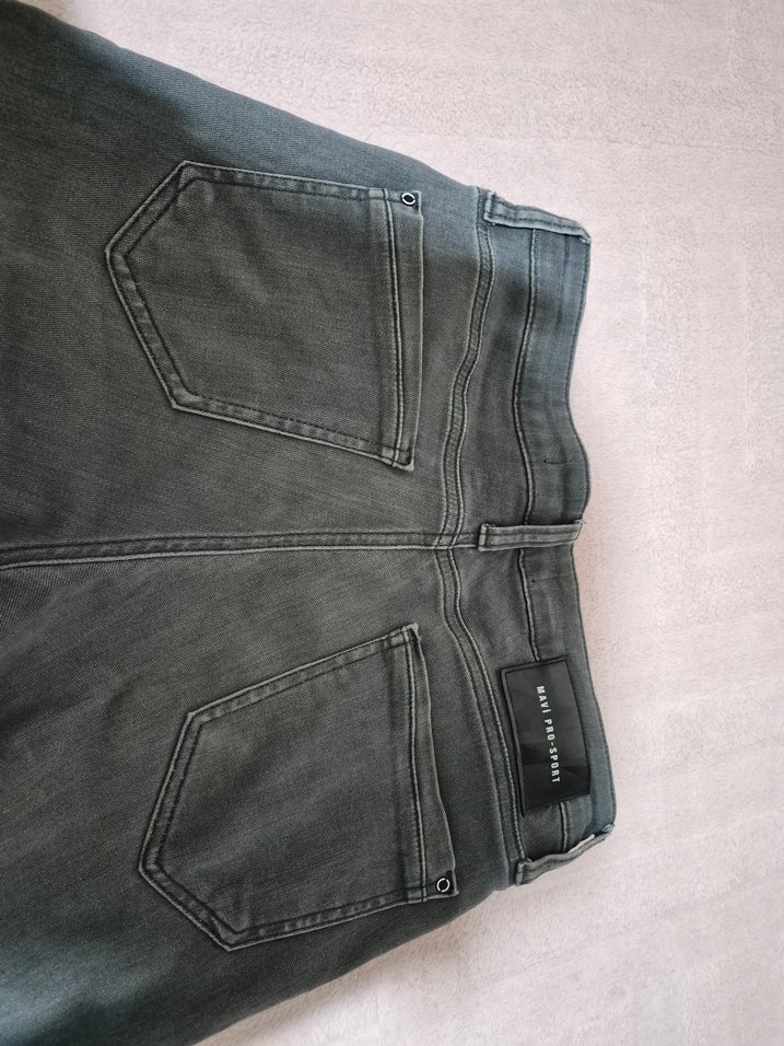 Kadın Gri Normal Boy Kot Pantolon - Görsel 2