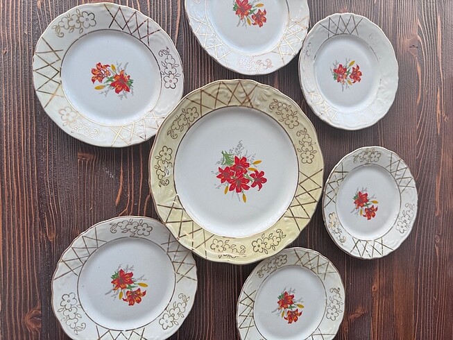 Vintage pasta tabağı takım