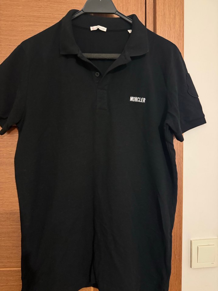 Moncler Siyah Erkek polo yaka Tişört - Görsel 2