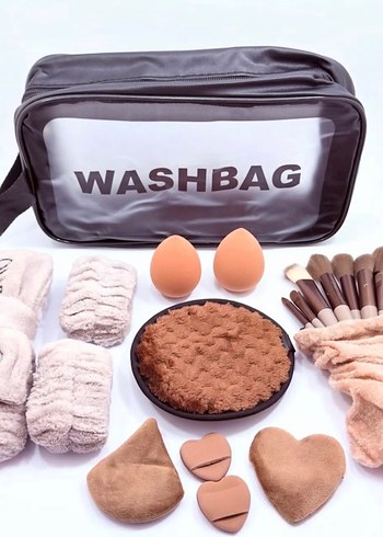 Pembe Pastel Kadın Makyaj Çantası Seti - Görsel 3