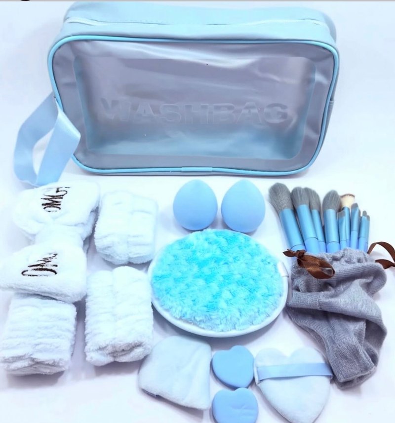 Pembe Pastel Kadın Makyaj Çantası Seti - Görsel 2