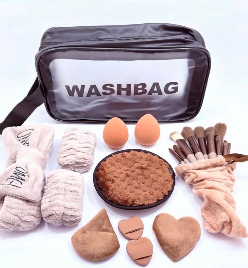 Pembe Pastel Kadın Makyaj Çantası Seti - Görsel 3