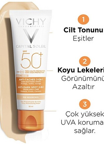 Vichy renkli Güneş koruyucu krem