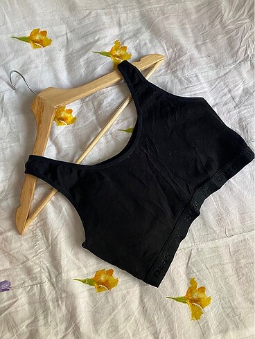 m Beden siyah Renk Siyah esnek spor bralet pamuklu