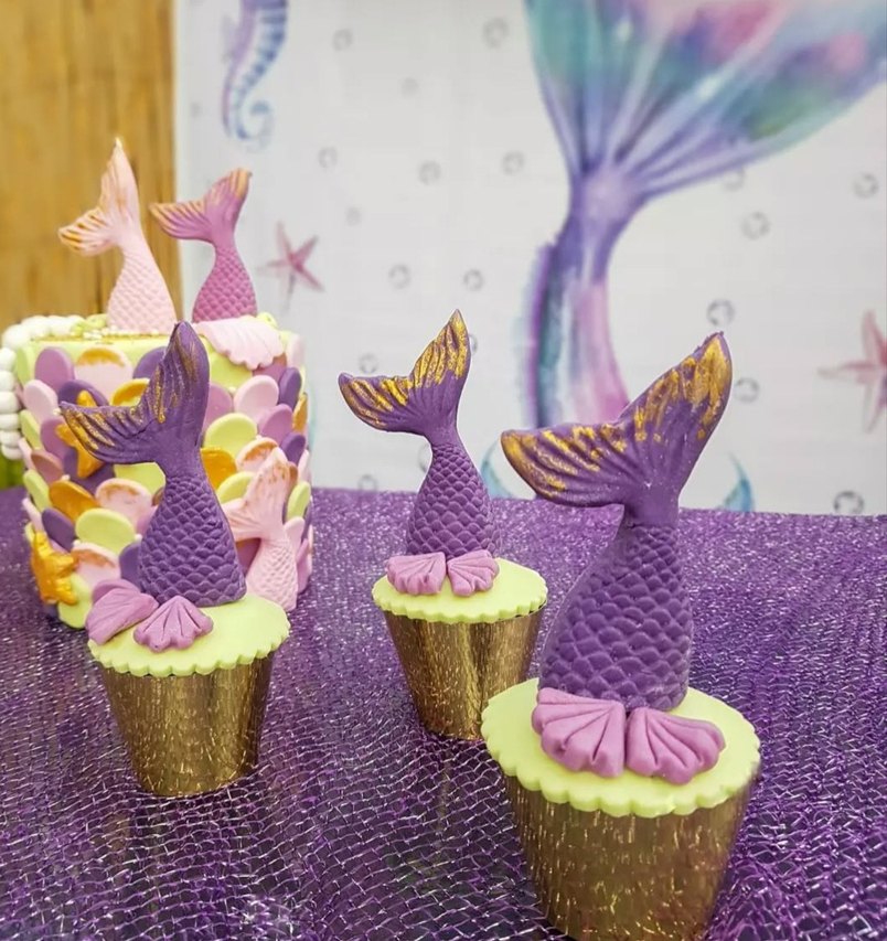 Pastel Mor Deniz Kızı Temalı Parti Süsleri ve Kostüm - Görsel 3