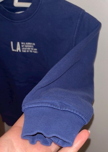 Lacivert Erkek Çocuk Denim Sweatshirt - Görsel 4