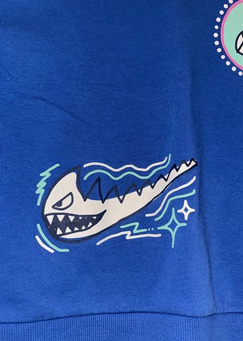 Erkek Çocuk Mavi Baskılı Sweatshirt - Görsel 2