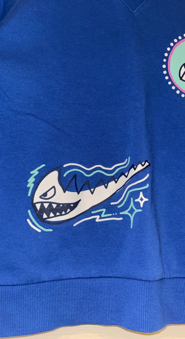 Erkek Çocuk Mavi Baskılı Sweatshirt - Görsel 2