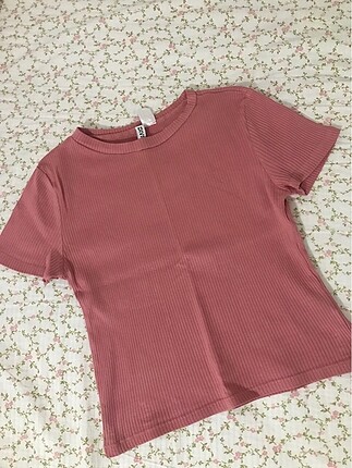 H&M Pembe Ribanalı Tişört