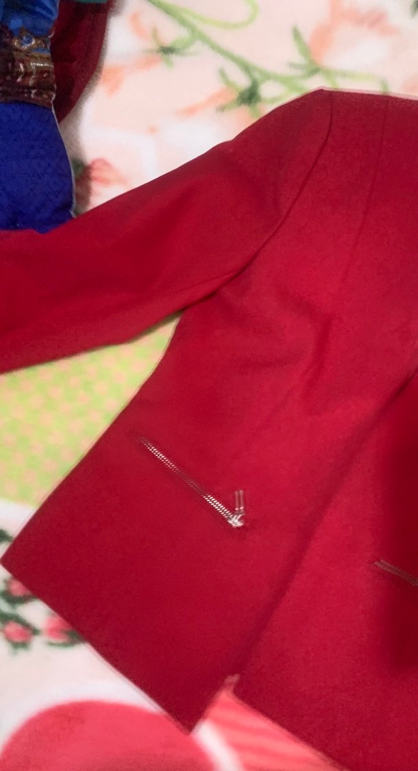 Kırmızı Kısa Mini Kadın Blazer - Görsel 4