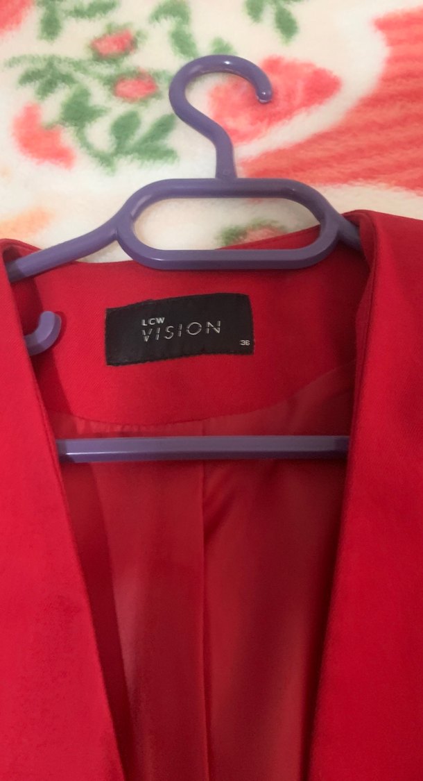 Kırmızı Kısa Mini Kadın Blazer - Görsel 2