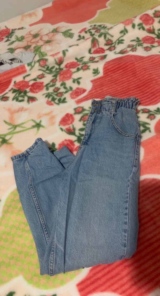 Düğmeli Midi Denim Kadın Pantolon - Görsel 4