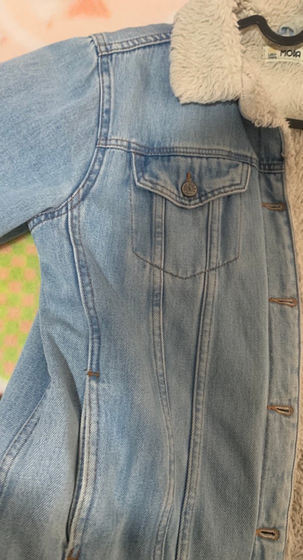 Düğmeli Mavi Kadın Denim Ceket - Görsel 4