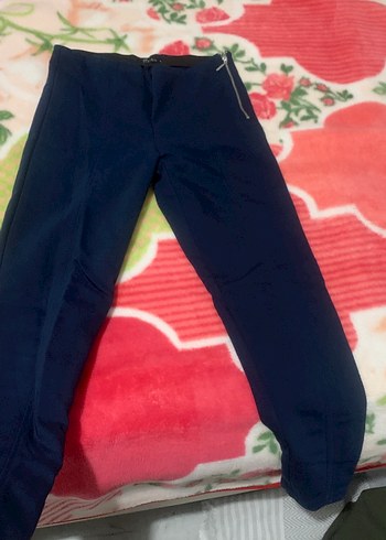 Fermuarlı Lacivert Kadın Kumaş Pantolon - Görsel 2