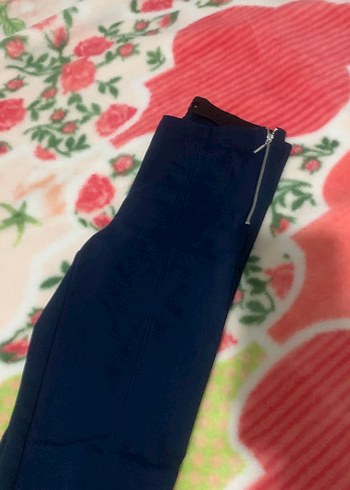 Fermuarlı Lacivert Kadın Kumaş Pantolon - Görsel 3