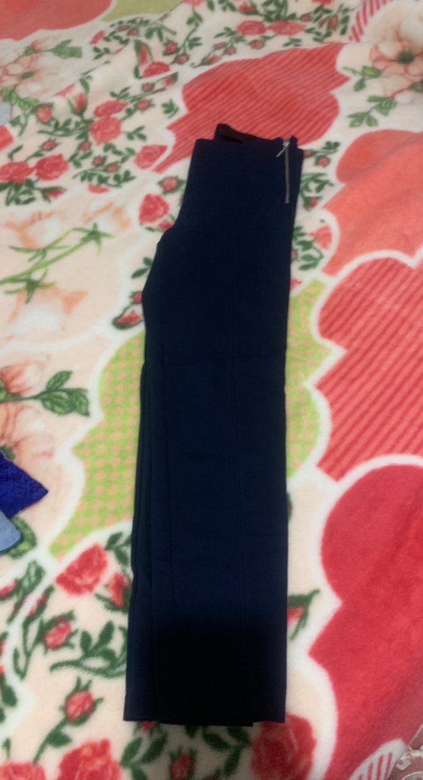 Fermuarlı Lacivert Kadın Kumaş Pantolon - Görsel 4