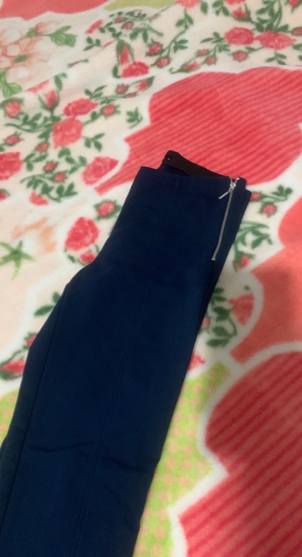 Fermuarlı Lacivert Kadın Kumaş Pantolon - Görsel 3