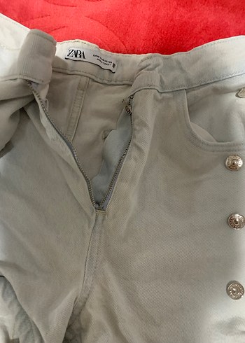 Düğmeli  kot Şort etek - Görsel 3