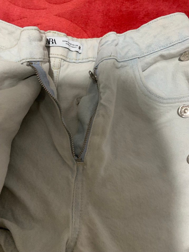 Düğmeli  kot Şort etek - Görsel 4