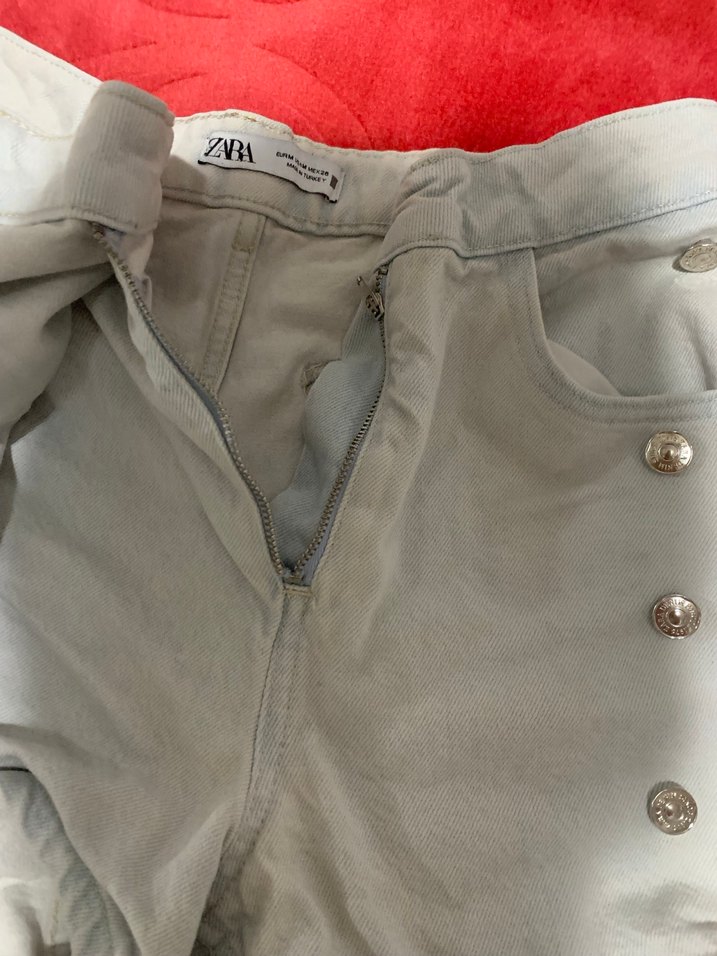 Düğmeli  kot Şort etek - Görsel 3