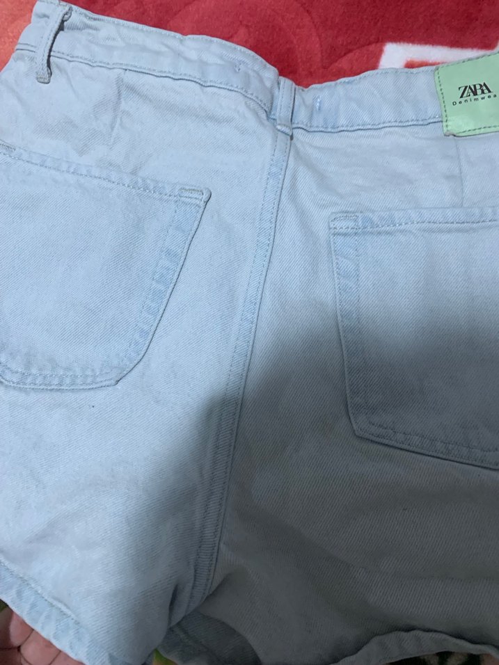 Düğmeli  kot Şort etek - Görsel 5