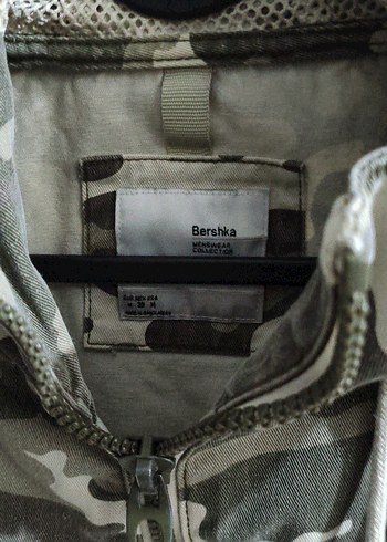 Kapüşonlu Gri Kamuflaj Kadın Ceket - Görsel 2