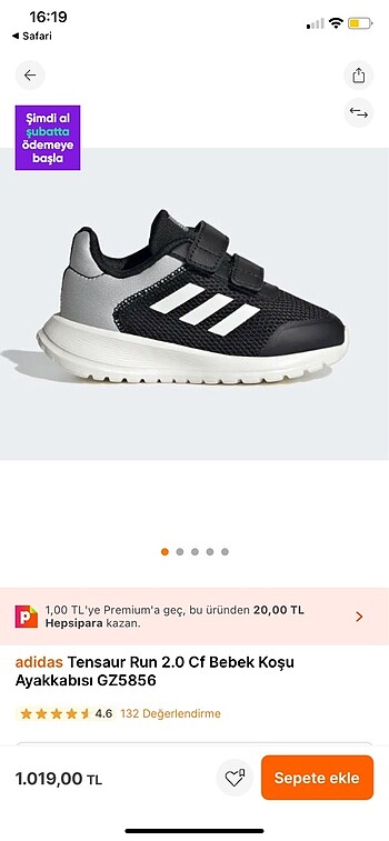 Adidas bebek spor ayakkabı