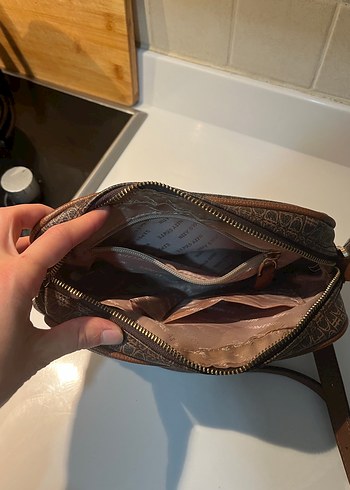 Kahverengi Deri Kadın Omuz Çantası - Görsel 2