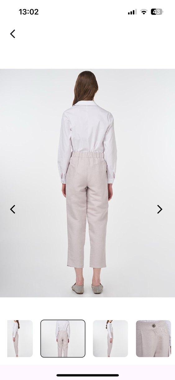 Bej Midi Kadın Kumaş Pantolon - Görsel 2