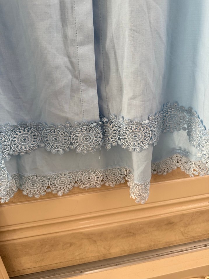 Nakışlı Mavi bebe mavisi gömlek uzun - Görsel 2