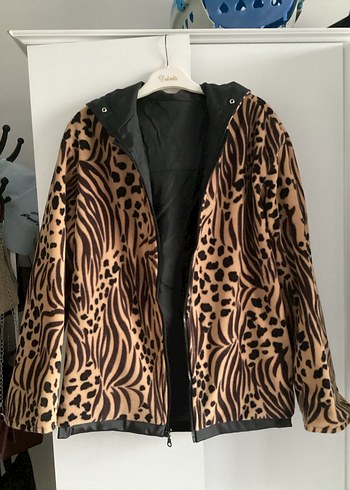Çift Yönlü Zebra Desenli ve Deri Ceket - Görsel 2