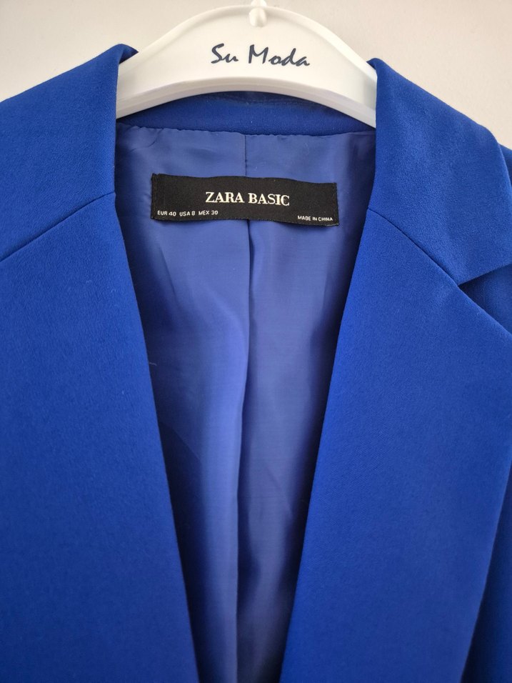 Zara Basıc Mavi Blazer Ceket Sıfır Ürün Kullanılmadı - Görsel 2