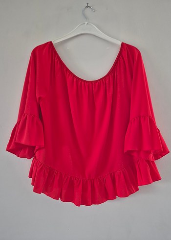 Koton Kırmızı Volanlı şifon üst 2 3 kere kullanıldı kusursuzdur. - Görsel 4