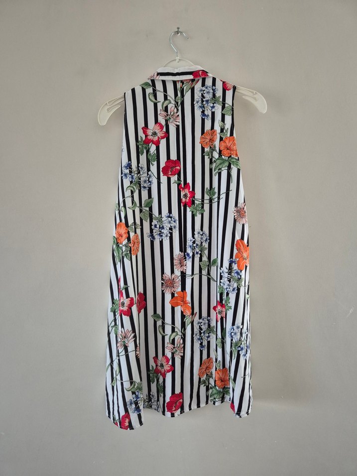 Çiçek Desenli Uzun Salaş Elbise - Görsel 3