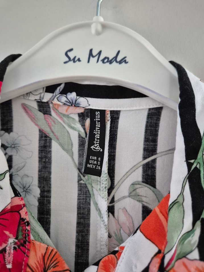 Çiçek Desenli Uzun Salaş Elbise - Görsel 2