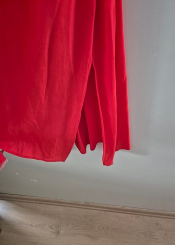 Zara Kırmızı Midi Boy A Kesim - Görsel 5