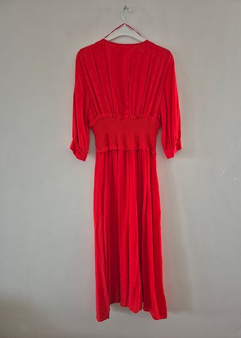 Zara Kırmızı Midi Boy A Kesim - Görsel 4