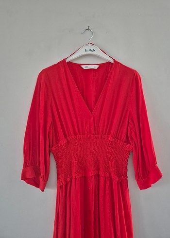 Zara Kırmızı Midi Boy A Kesim - Görsel 2